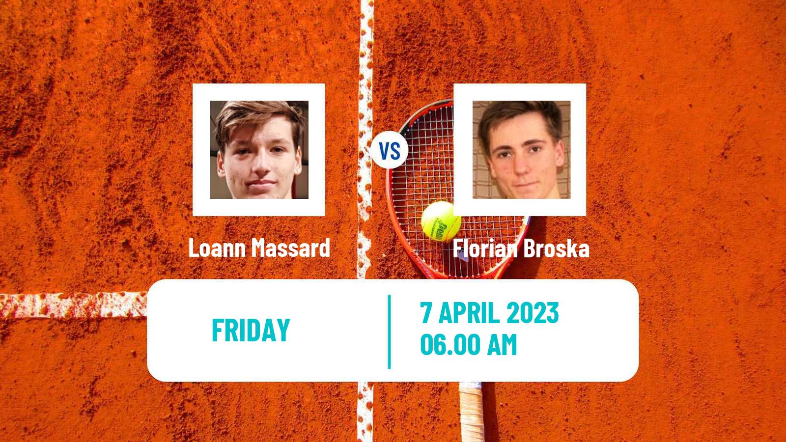 Tennis ITF Tournaments Loann Massard - Florian Broska