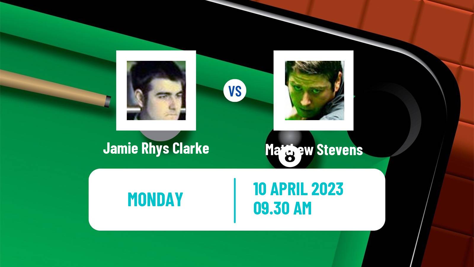 Snooker Snooker Jamie Rhys Clarke - Matthew Stevens