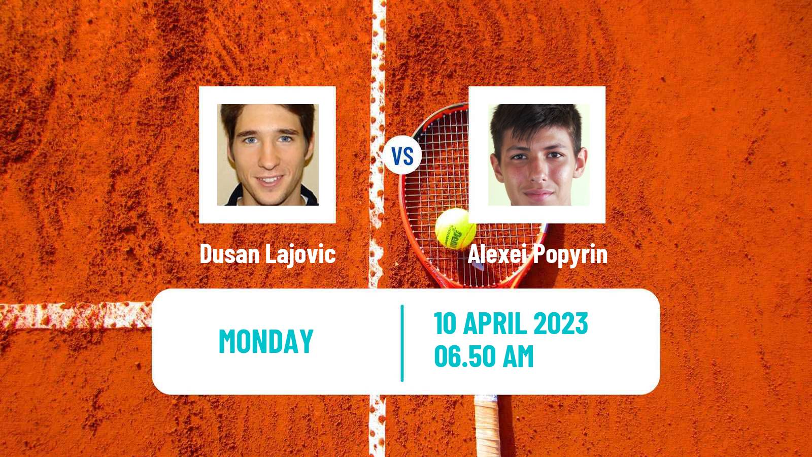 Tennis ATP Monte Carlo Dusan Lajovic - Alexei Popyrin