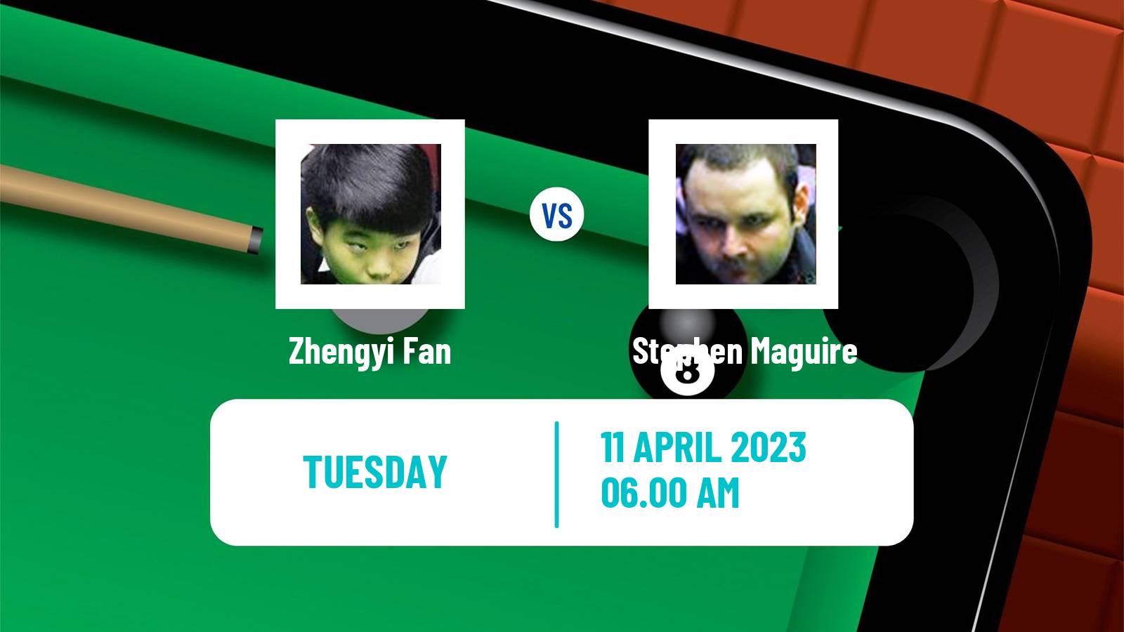 Snooker Snooker Zhengyi Fan - Stephen Maguire