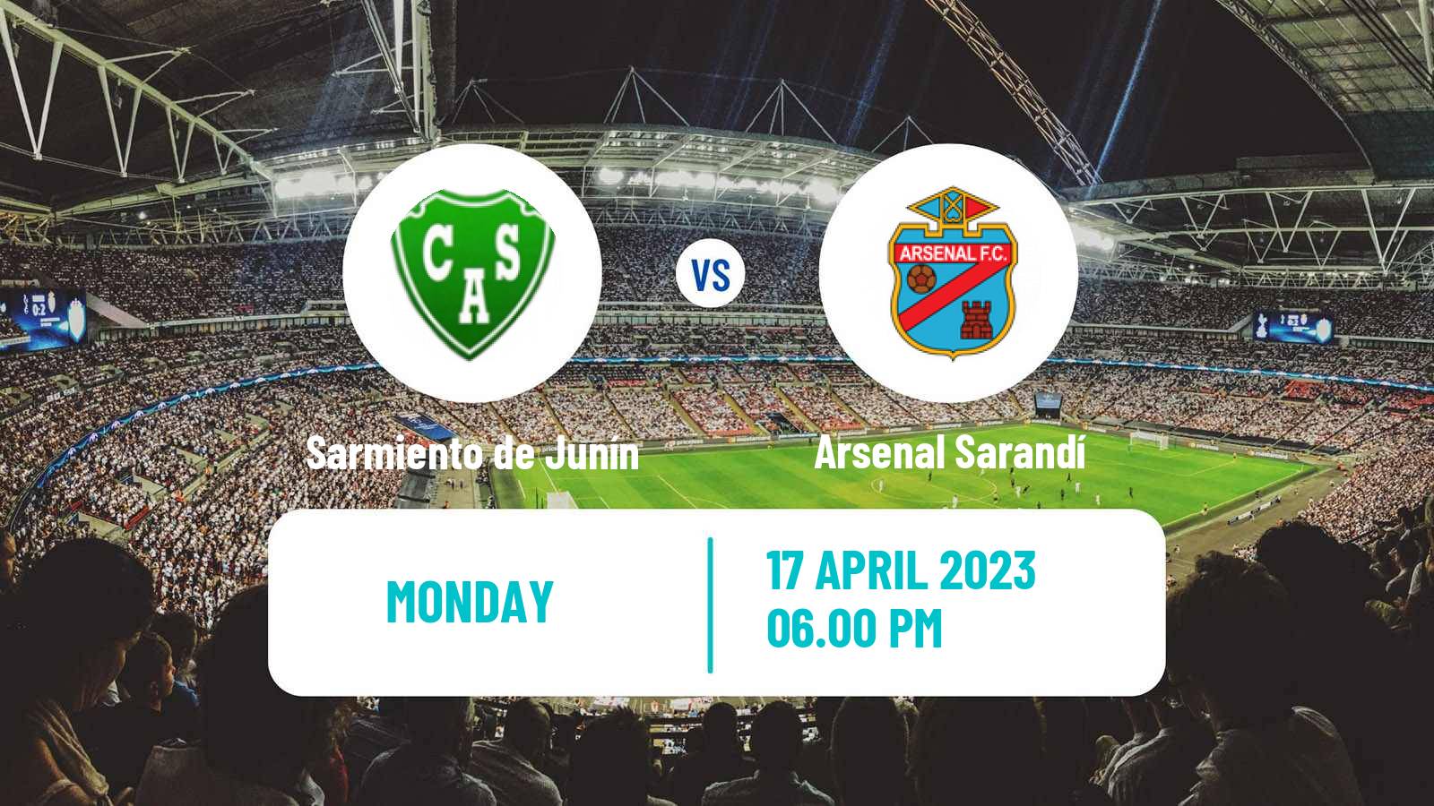 Soccer Argentinian Liga Profesional Sarmiento de Junín - Arsenal Sarandí