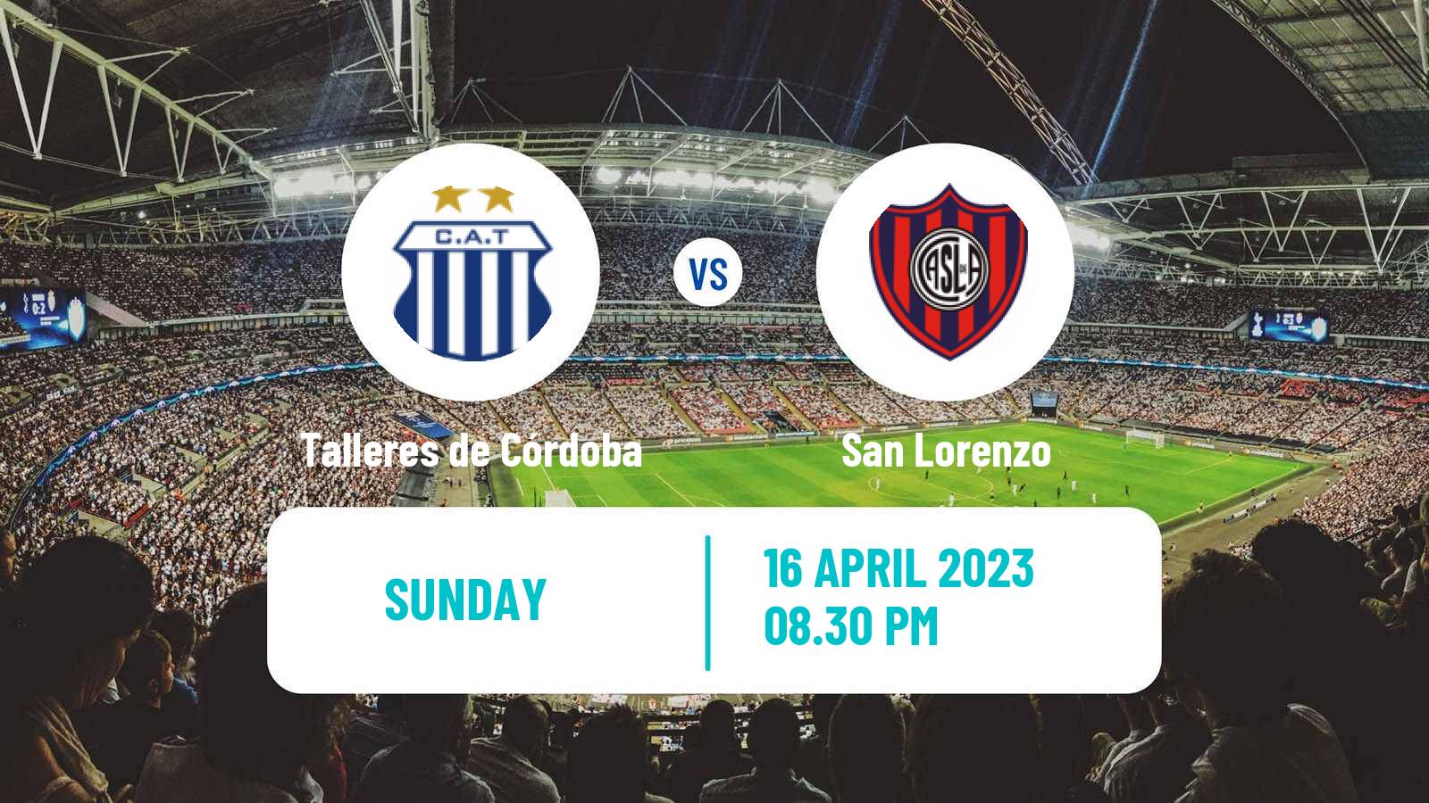 Soccer Argentinian Liga Profesional Talleres de Córdoba - San Lorenzo