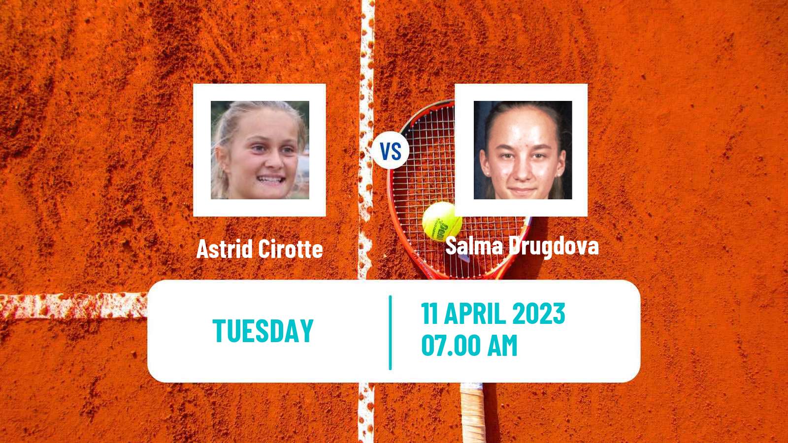 Tennis ITF Tournaments Astrid Cirotte - Salma Drugdova
