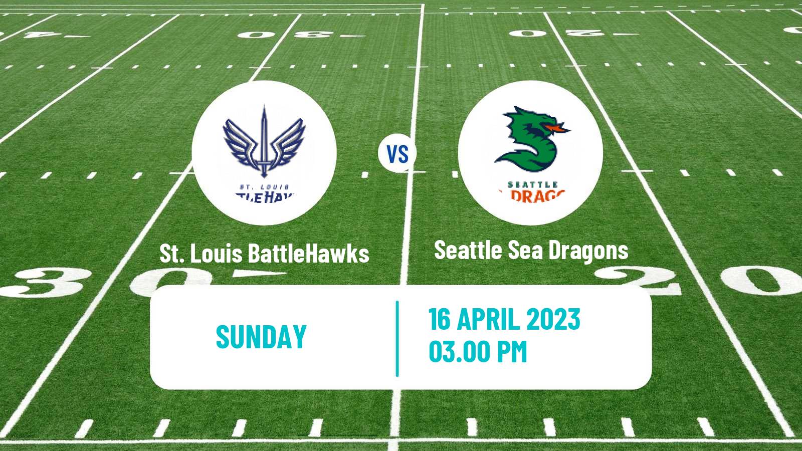 American football XFL St. Louis BattleHawks - Seattle Sea Dragons