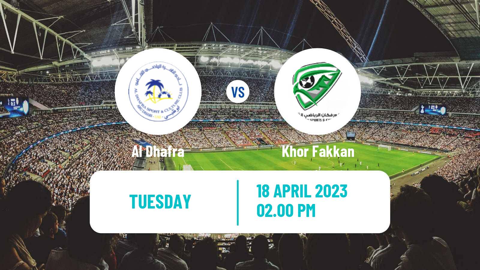 Soccer UAE Football League Al Dhafra - Khor Fakkan