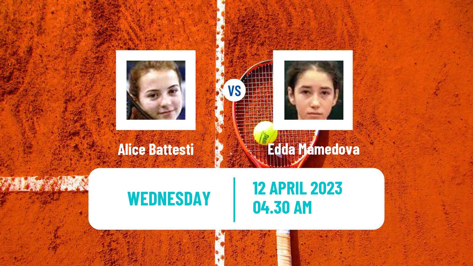Tennis ITF Tournaments Alice Battesti - Edda Mamedova