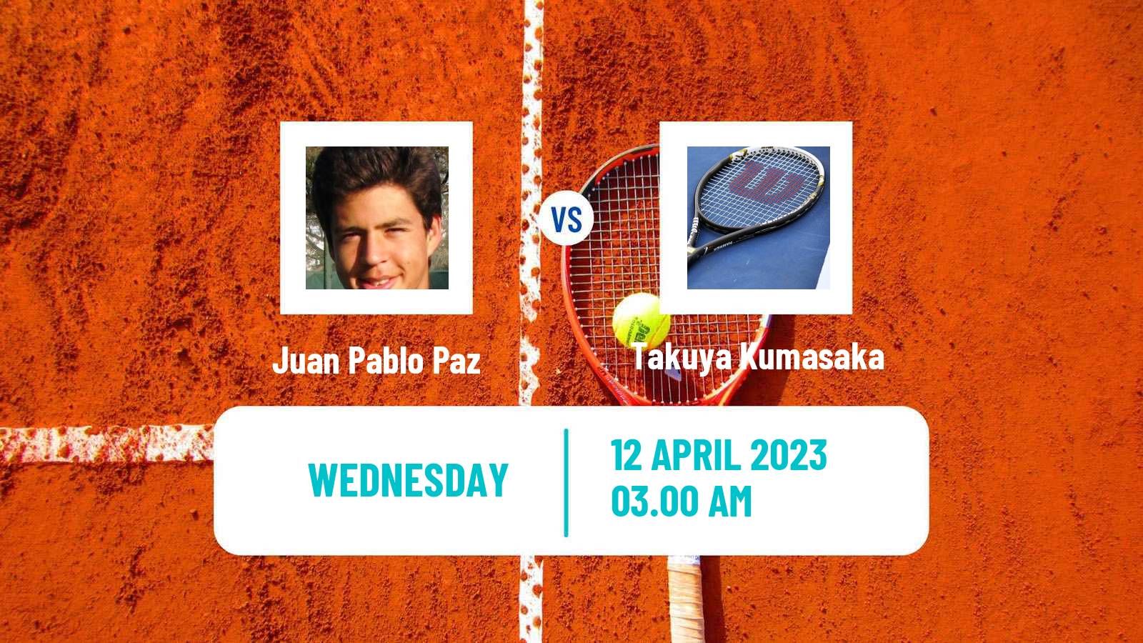 Tennis ITF Tournaments Juan Pablo Paz - Takuya Kumasaka