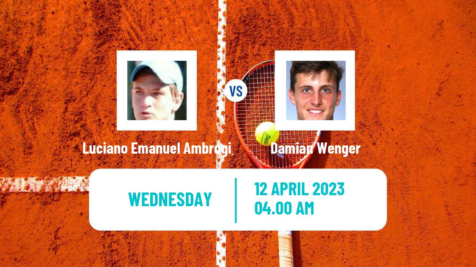 Tennis ITF Tournaments Luciano Emanuel Ambrogi - Damian Wenger