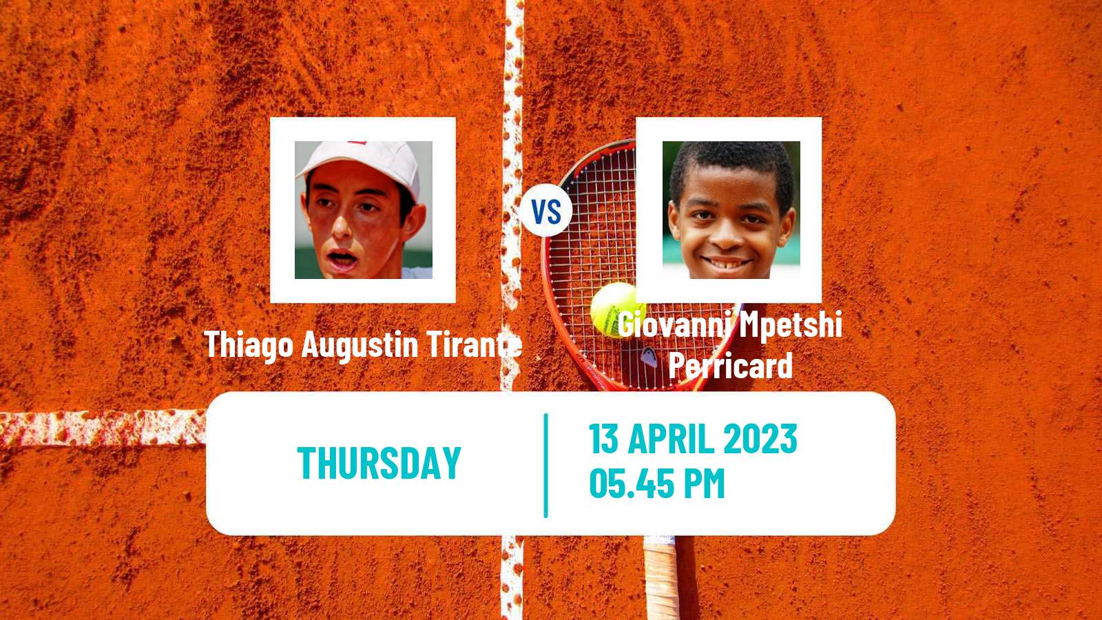Tennis ATP Challenger Thiago Augustin Tirante - Giovanni Mpetshi Perricard