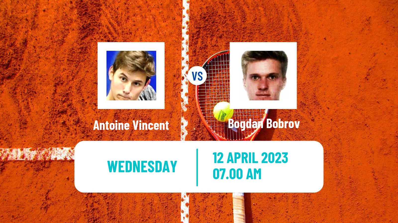 Tennis ITF Tournaments Antoine Vincent - Bogdan Bobrov