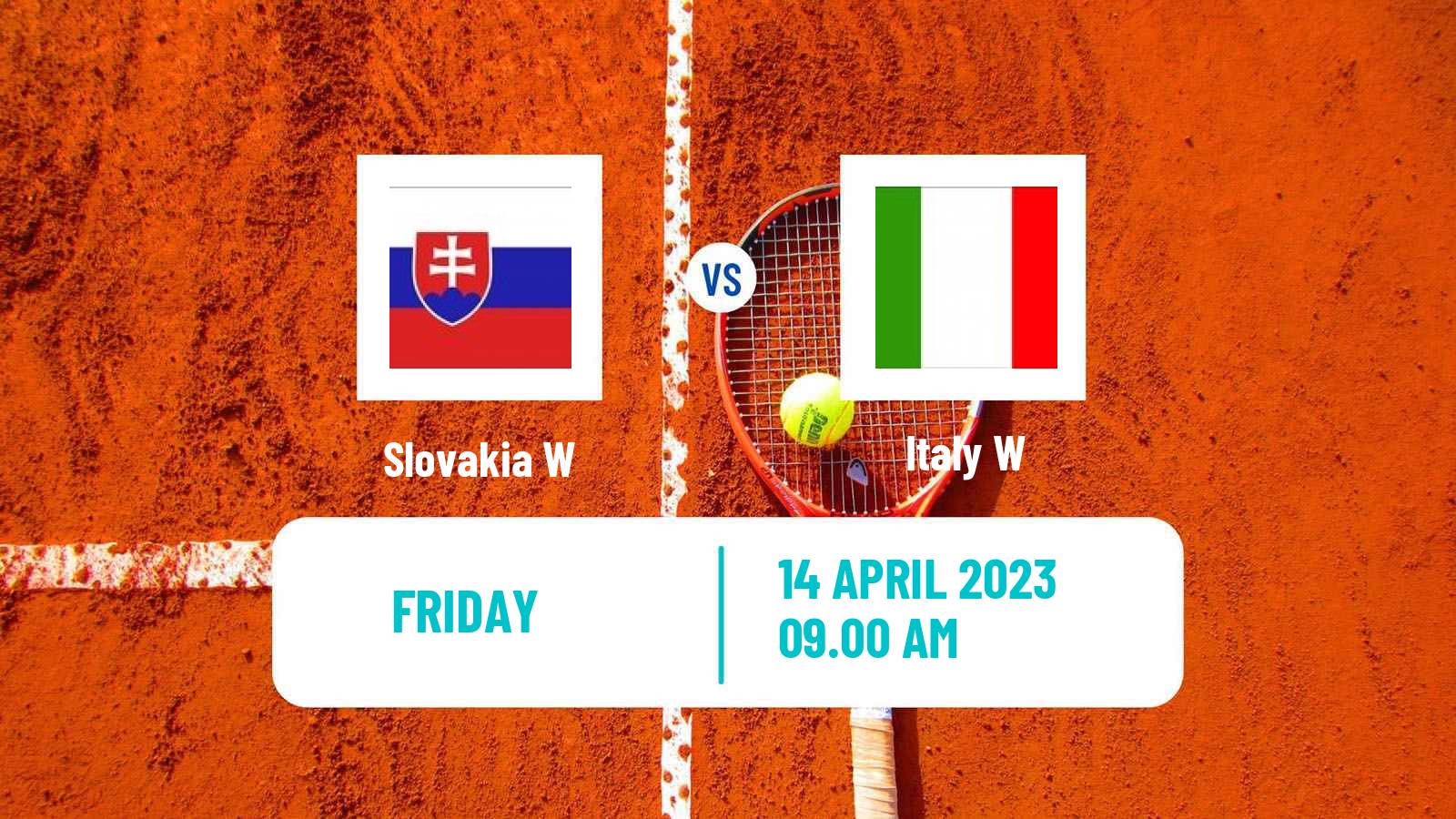 Tennis WTA Billie Jean King Cup World Group Teams Slovakia W - Italy W