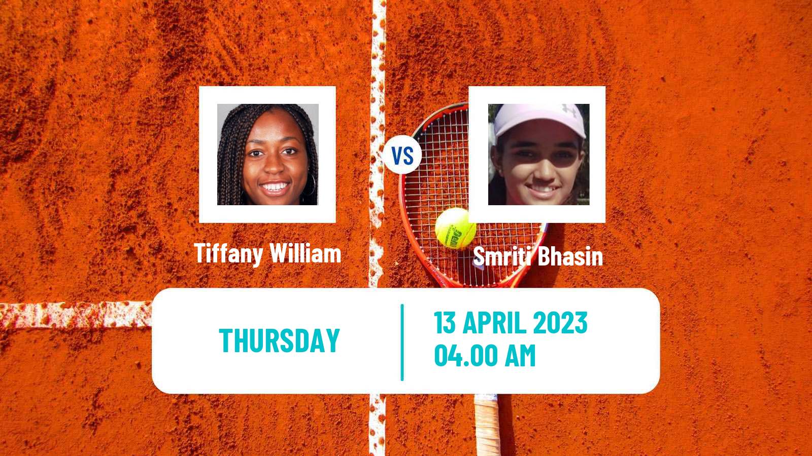 Tennis ITF Tournaments Tiffany William - Smriti Bhasin