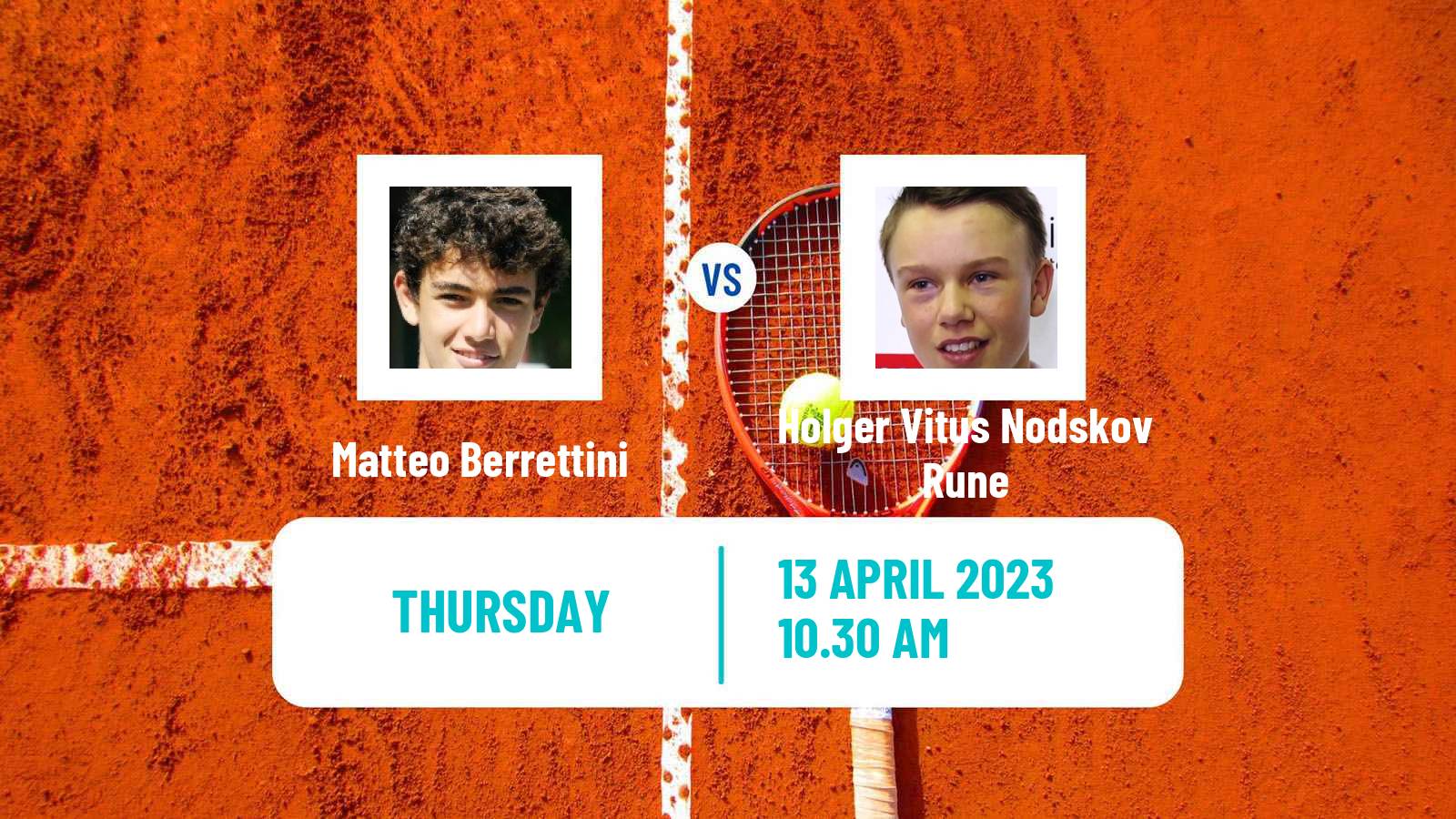 Tennis ATP Monte Carlo Matteo Berrettini - Holger Vitus Nodskov Rune