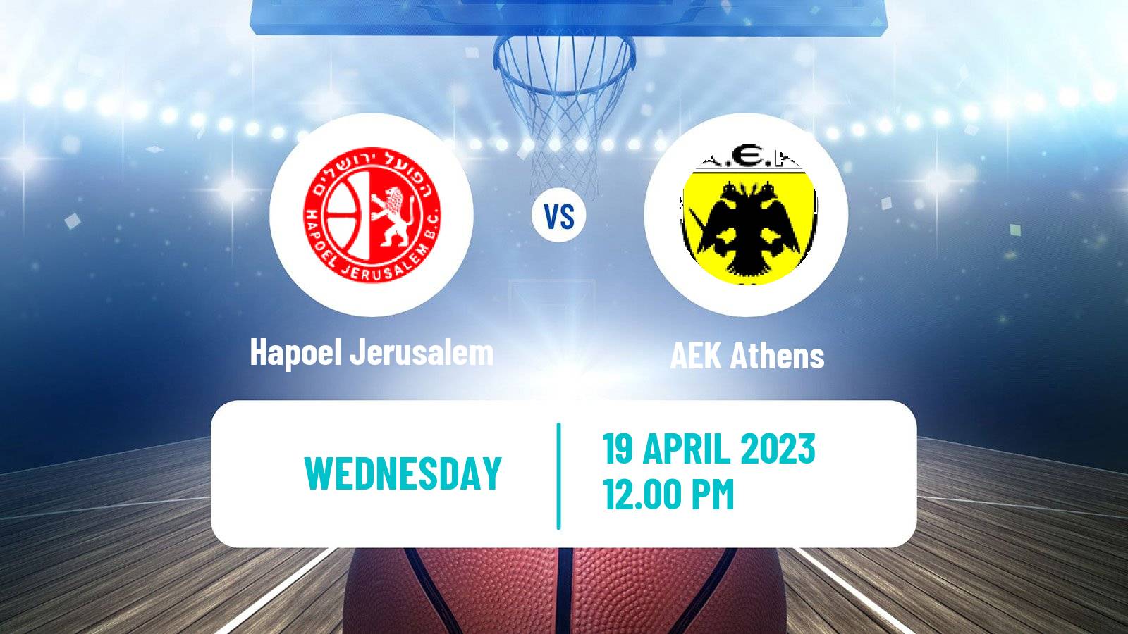Basketball Champions League Basketball Hapoel Jerusalem - AEK Athens