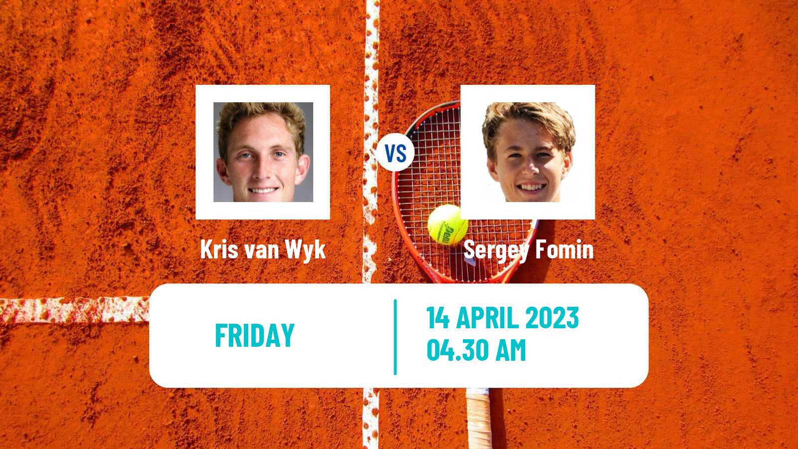 Tennis ITF Tournaments Kris van Wyk - Sergey Fomin