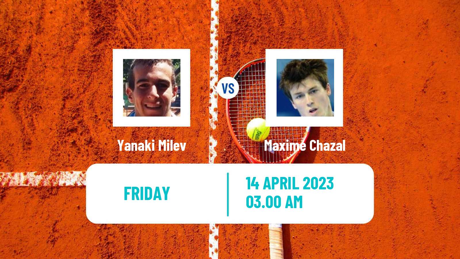 Tennis ITF Tournaments Yanaki Milev - Maxime Chazal