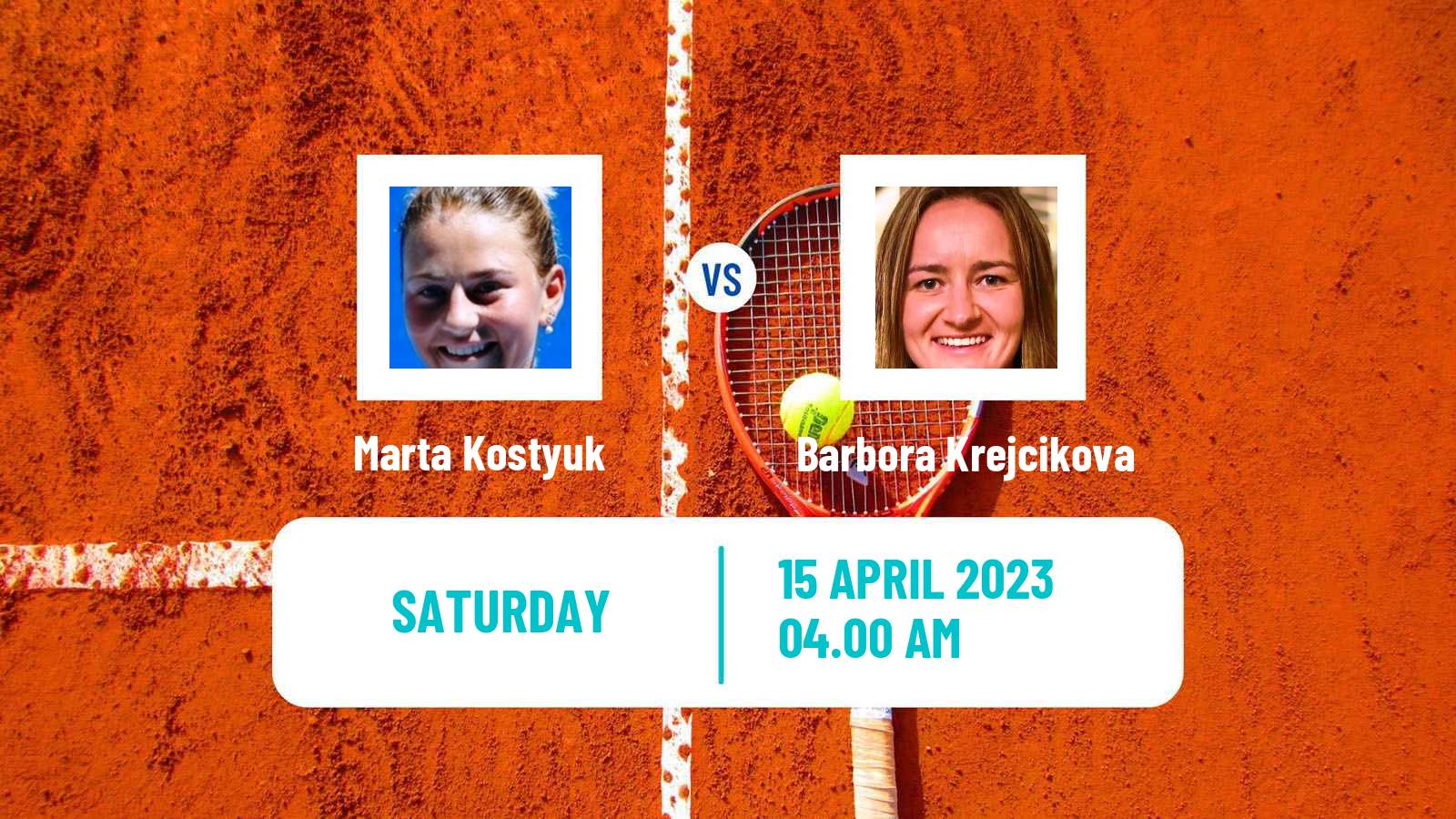 Tennis WTA Billie Jean King Cup World Group Marta Kostyuk - Barbora Krejcikova