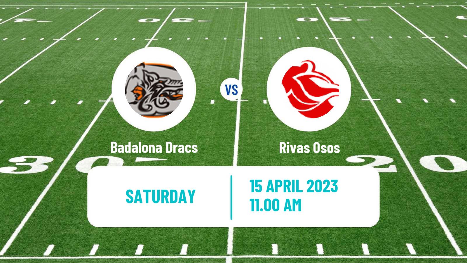 American football Spanish LNFA Serie A Badalona Dracs - Rivas Osos