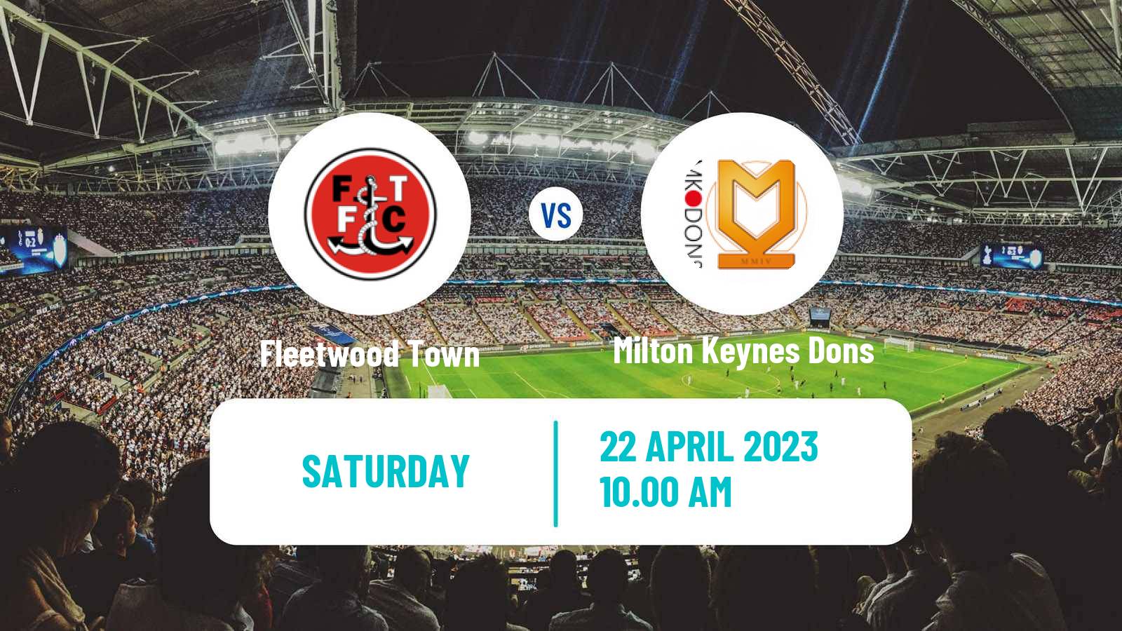Soccer English League One Fleetwood Town - Milton Keynes Dons