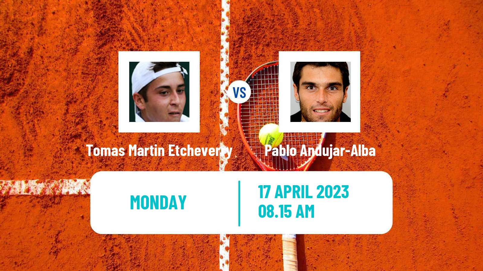 Tennis ATP Barcelona Tomas Martin Etcheverry - Pablo Andujar-Alba