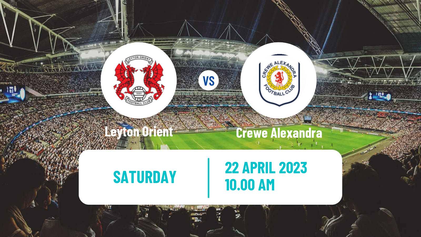 Soccer English League Two Leyton Orient - Crewe Alexandra