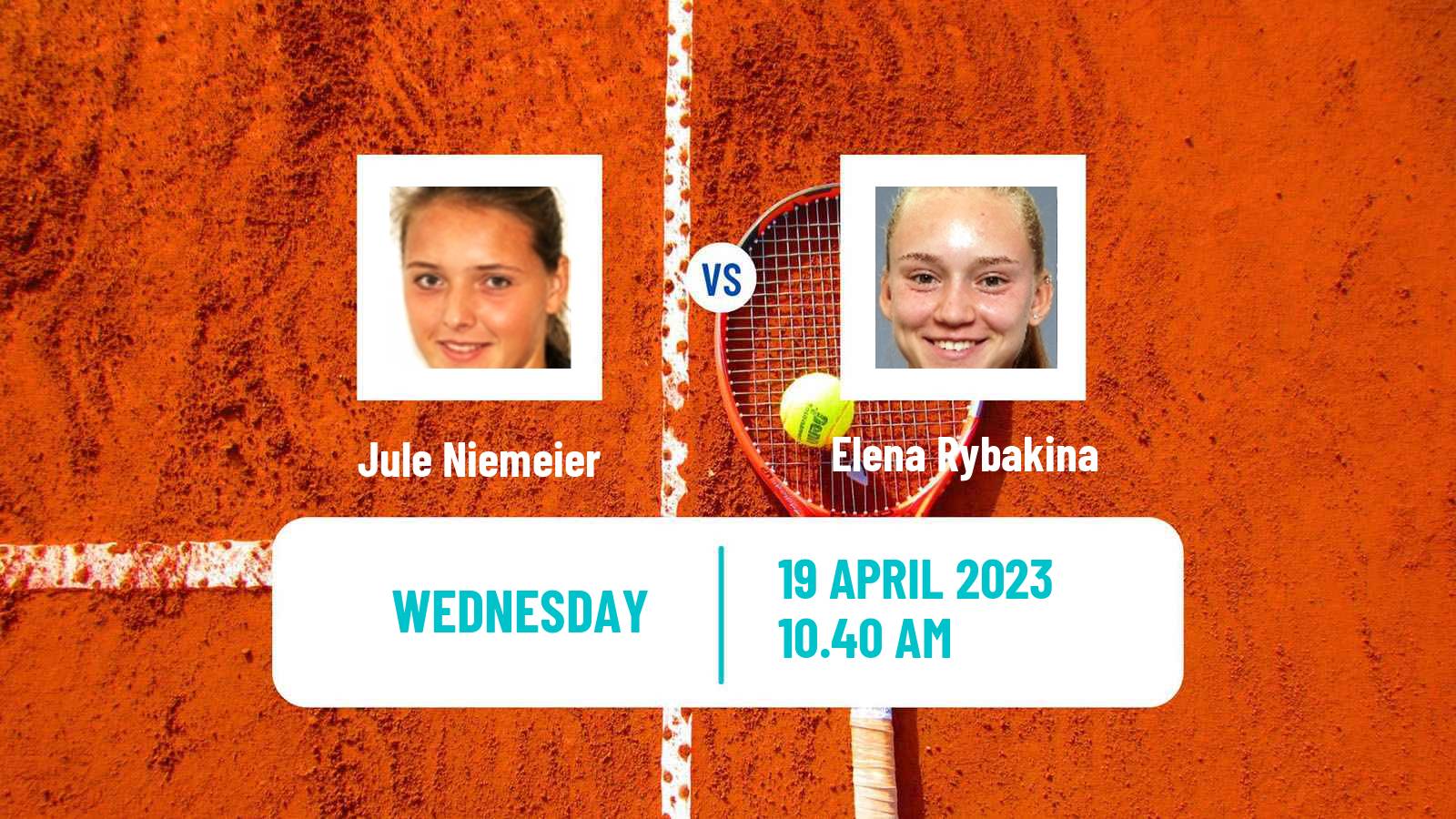 Tennis WTA Stuttgart Jule Niemeier - Elena Rybakina