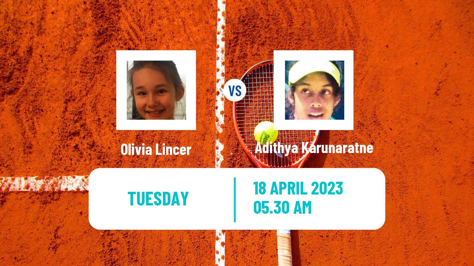 Tennis ITF Tournaments Olivia Lincer - Adithya Karunaratne