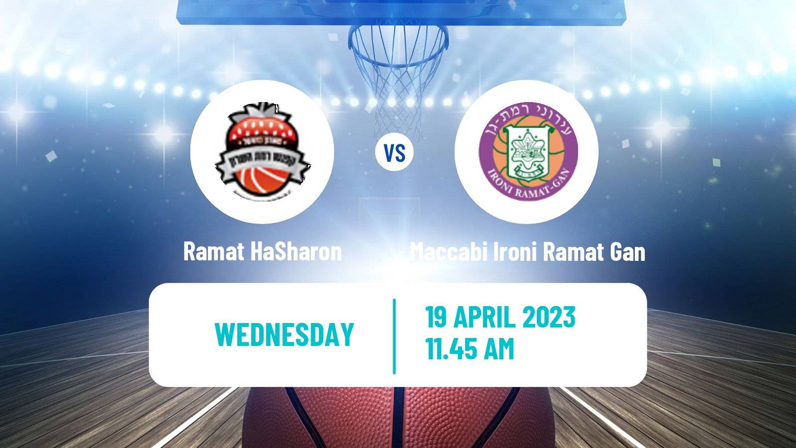 Basketball Israeli Liga Leumit Basketball Ramat HaSharon - Maccabi Ironi Ramat Gan