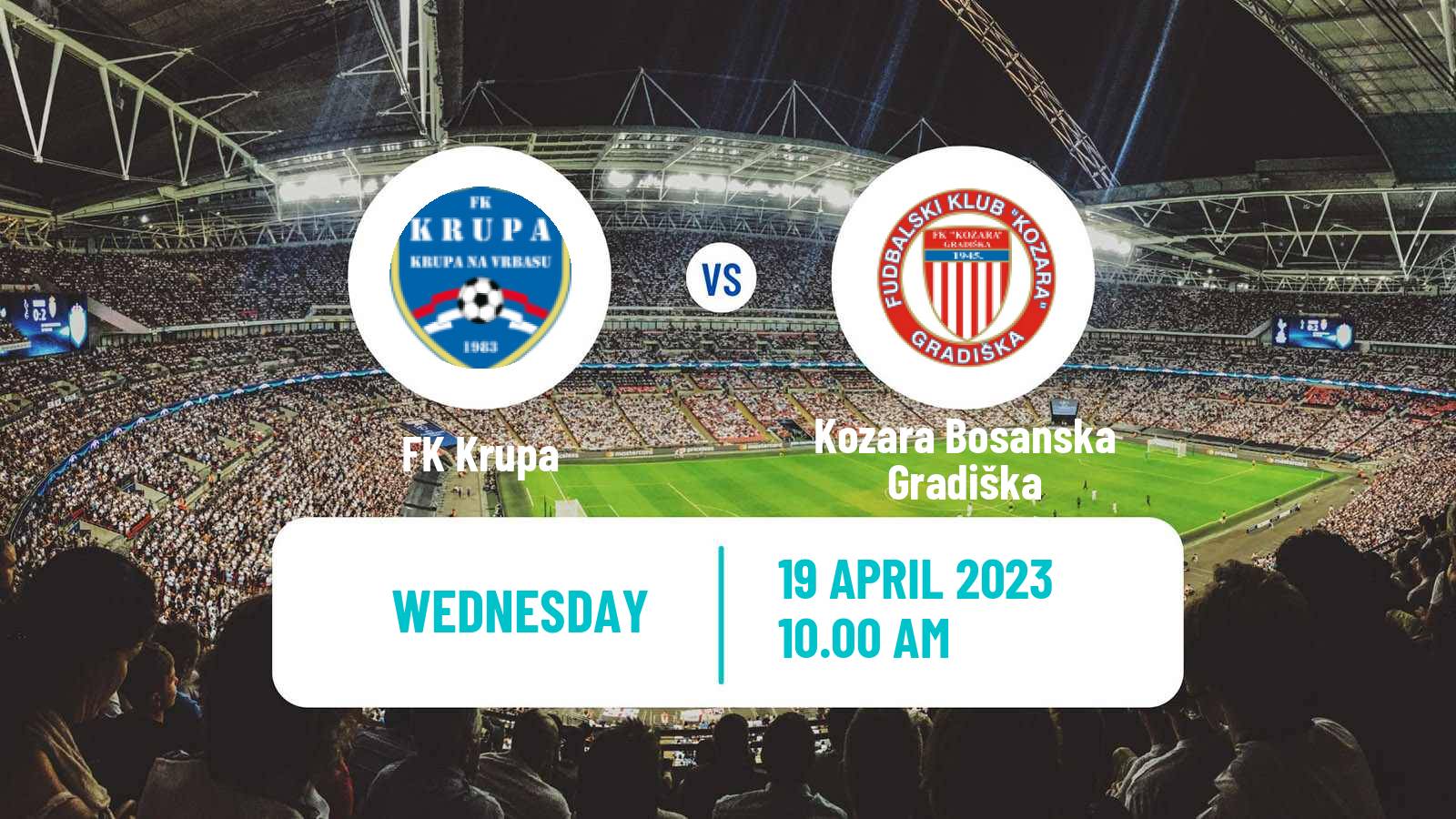 Soccer Bosnian Prva Liga RS Krupa - Kozara Bosanska Gradiška
