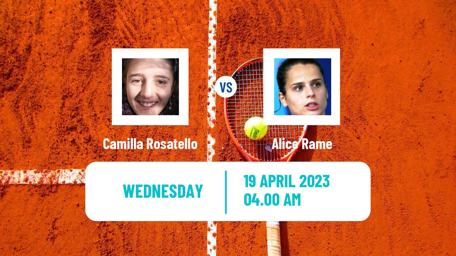 Tennis ITF Tournaments Camilla Rosatello - Alice Rame