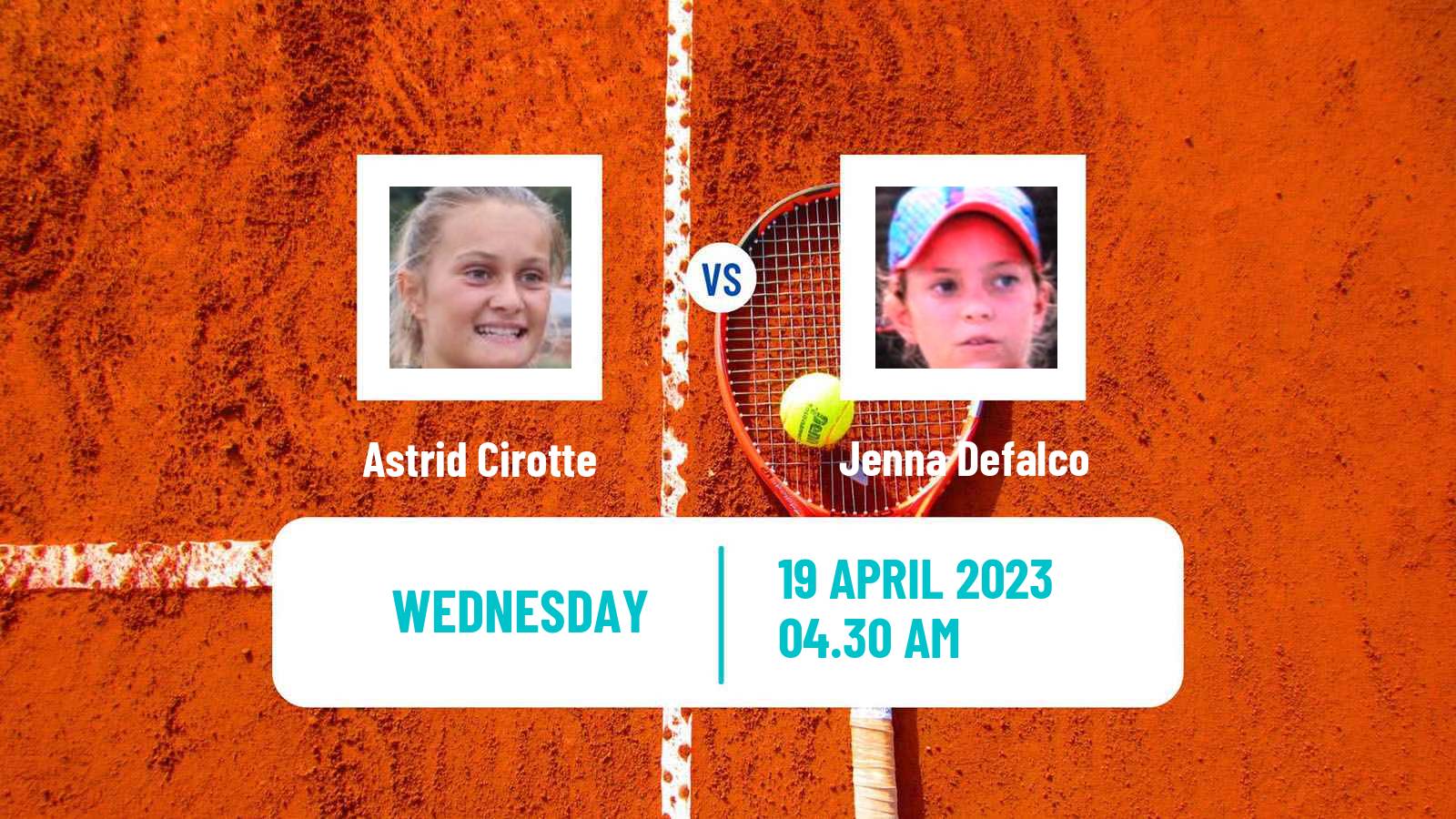 Tennis ITF Tournaments Astrid Cirotte - Jenna Defalco