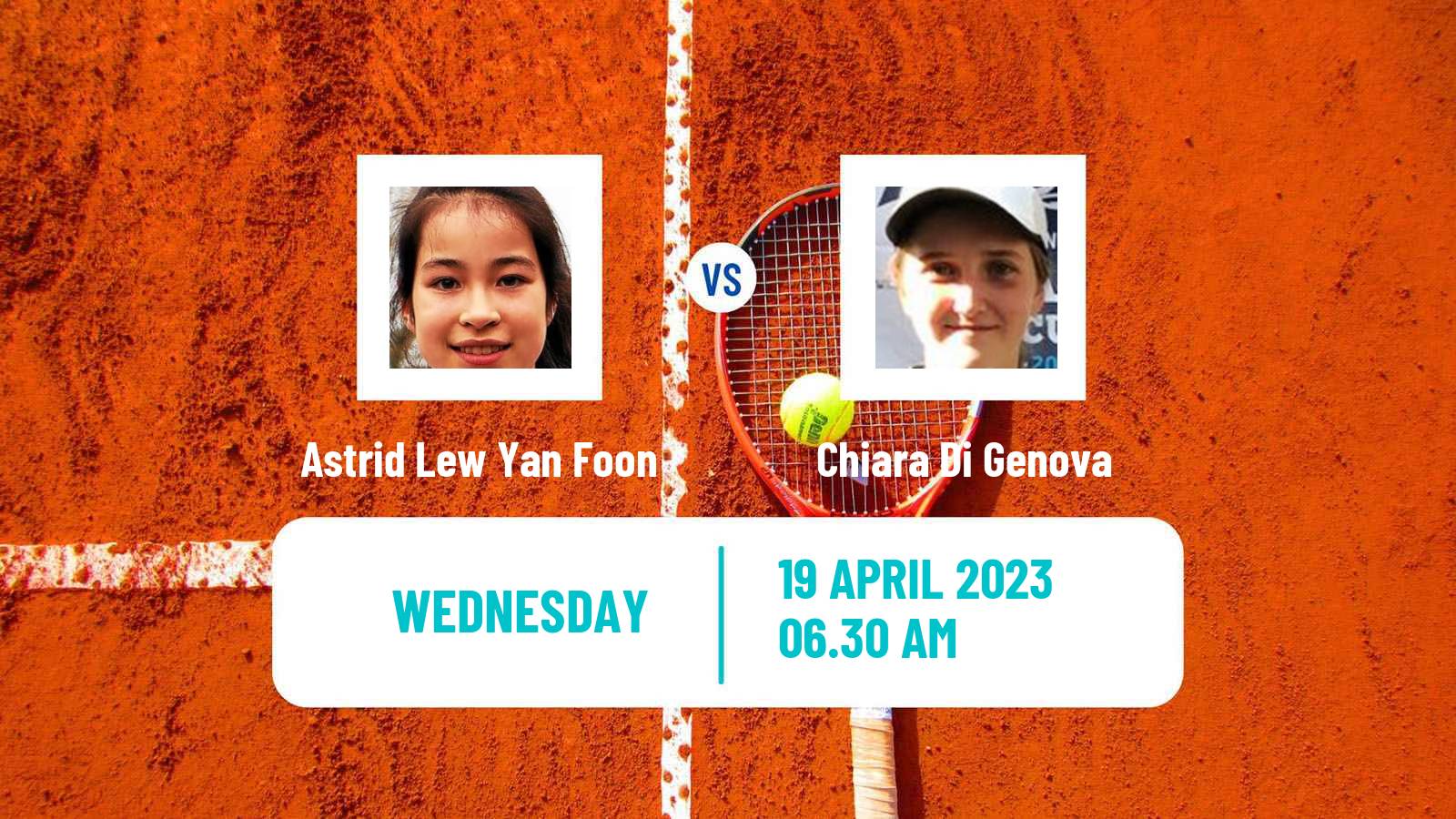 Tennis ITF Tournaments Astrid Lew Yan Foon - Chiara Di Genova