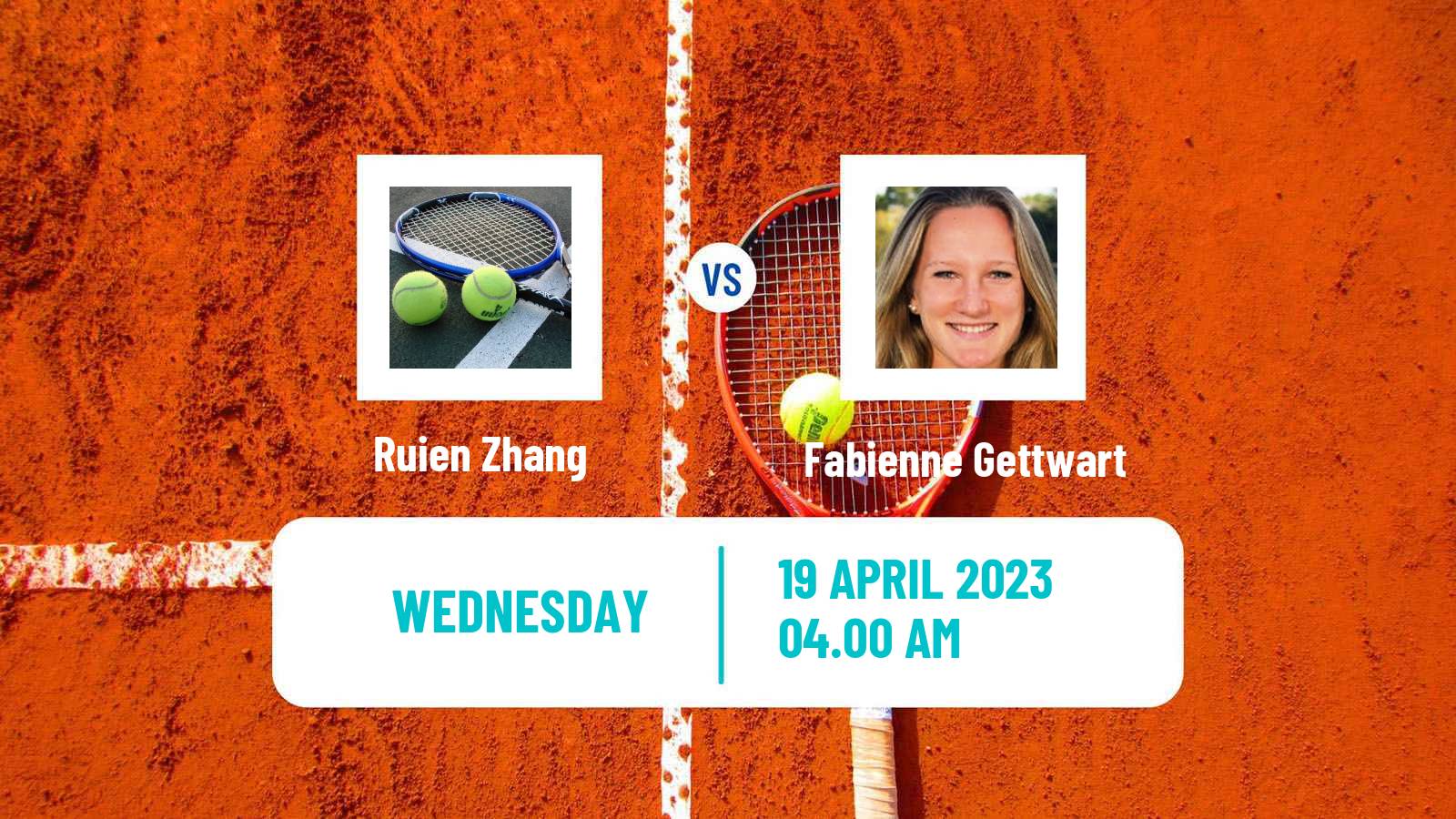 Tennis ITF Tournaments Ruien Zhang - Fabienne Gettwart