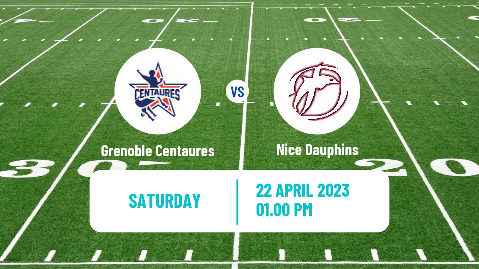 American football French Championnat Elite American Football Grenoble Centaures - Nice Dauphins