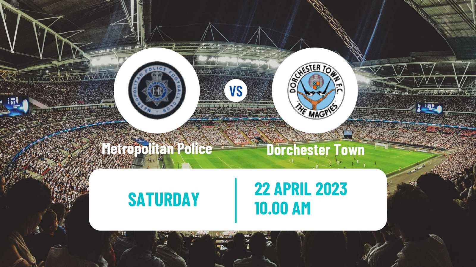 Soccer English Southern League South Division Metropolitan Police - Dorchester Town