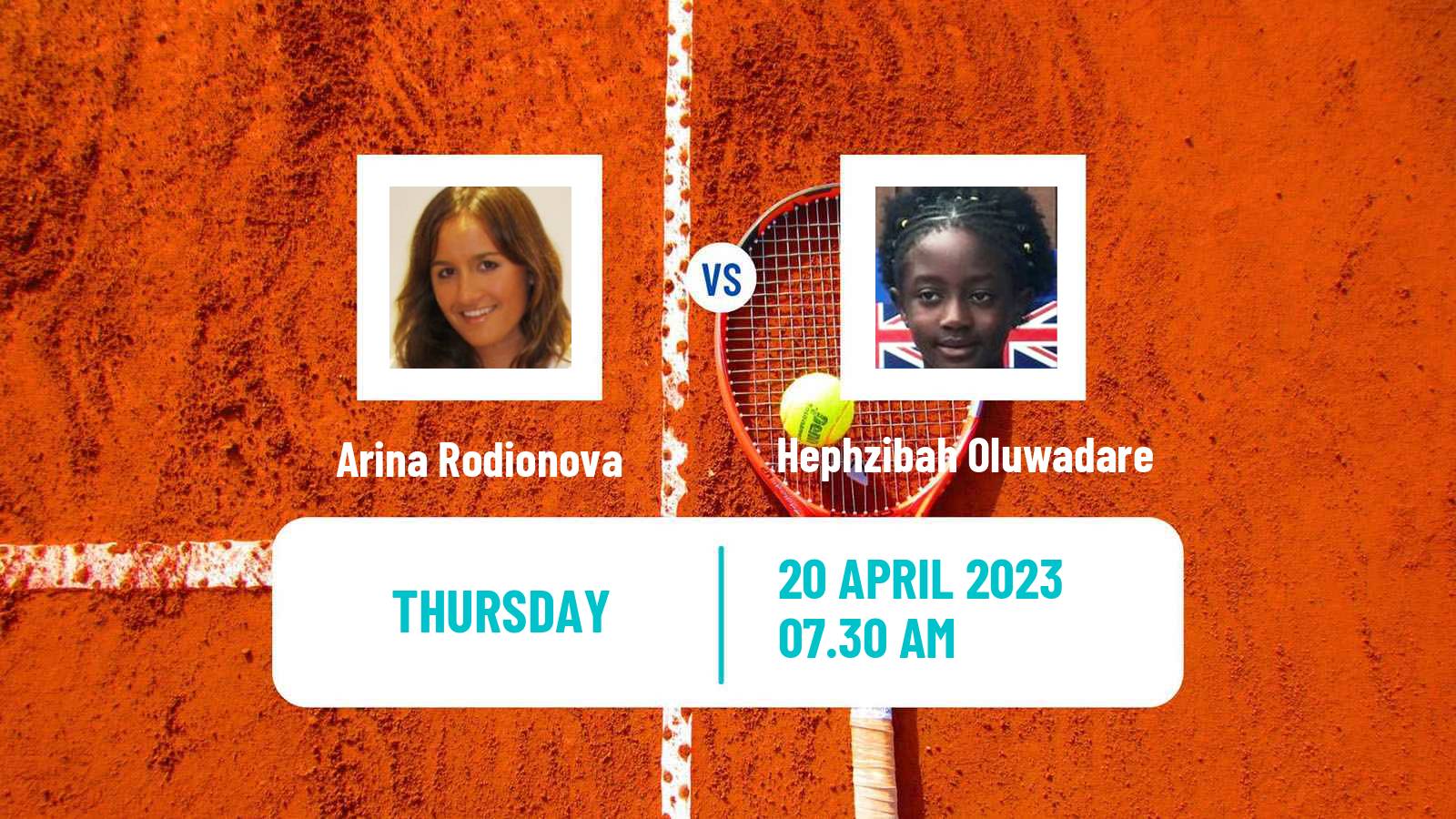 Tennis ITF Tournaments Arina Rodionova - Hephzibah Oluwadare