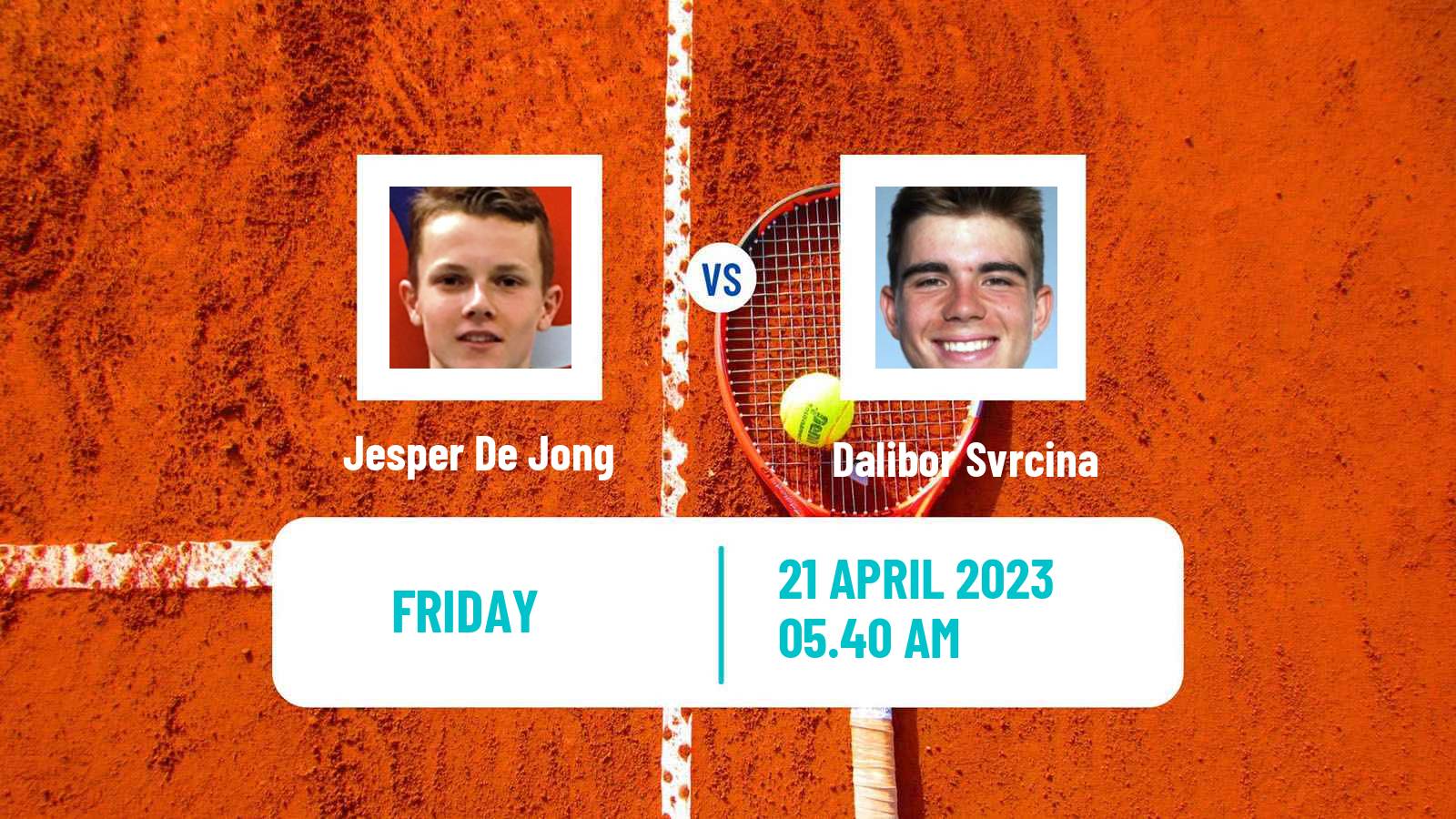 Tennis ATP Challenger Jesper De Jong - Dalibor Svrcina