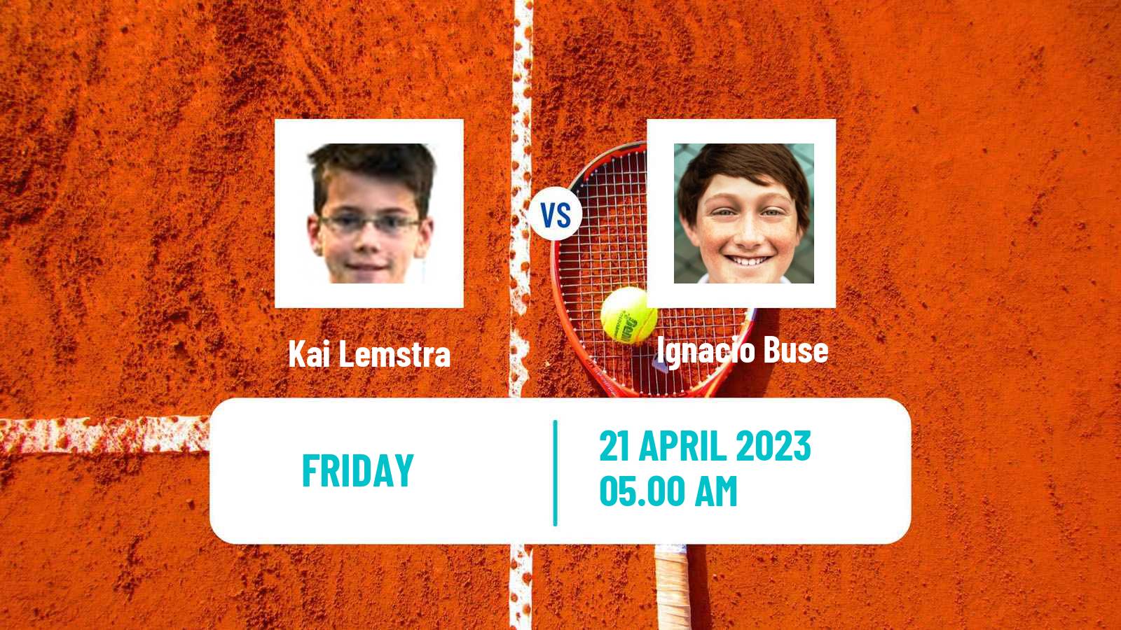 Tennis ITF Tournaments Kai Lemstra - Ignacio Buse