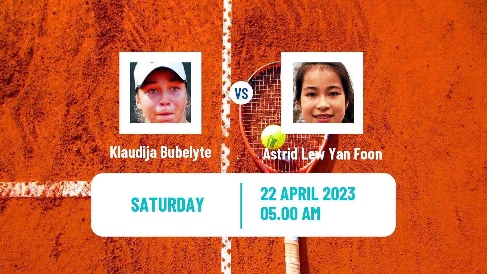 Tennis ITF Tournaments Klaudija Bubelyte - Astrid Lew Yan Foon