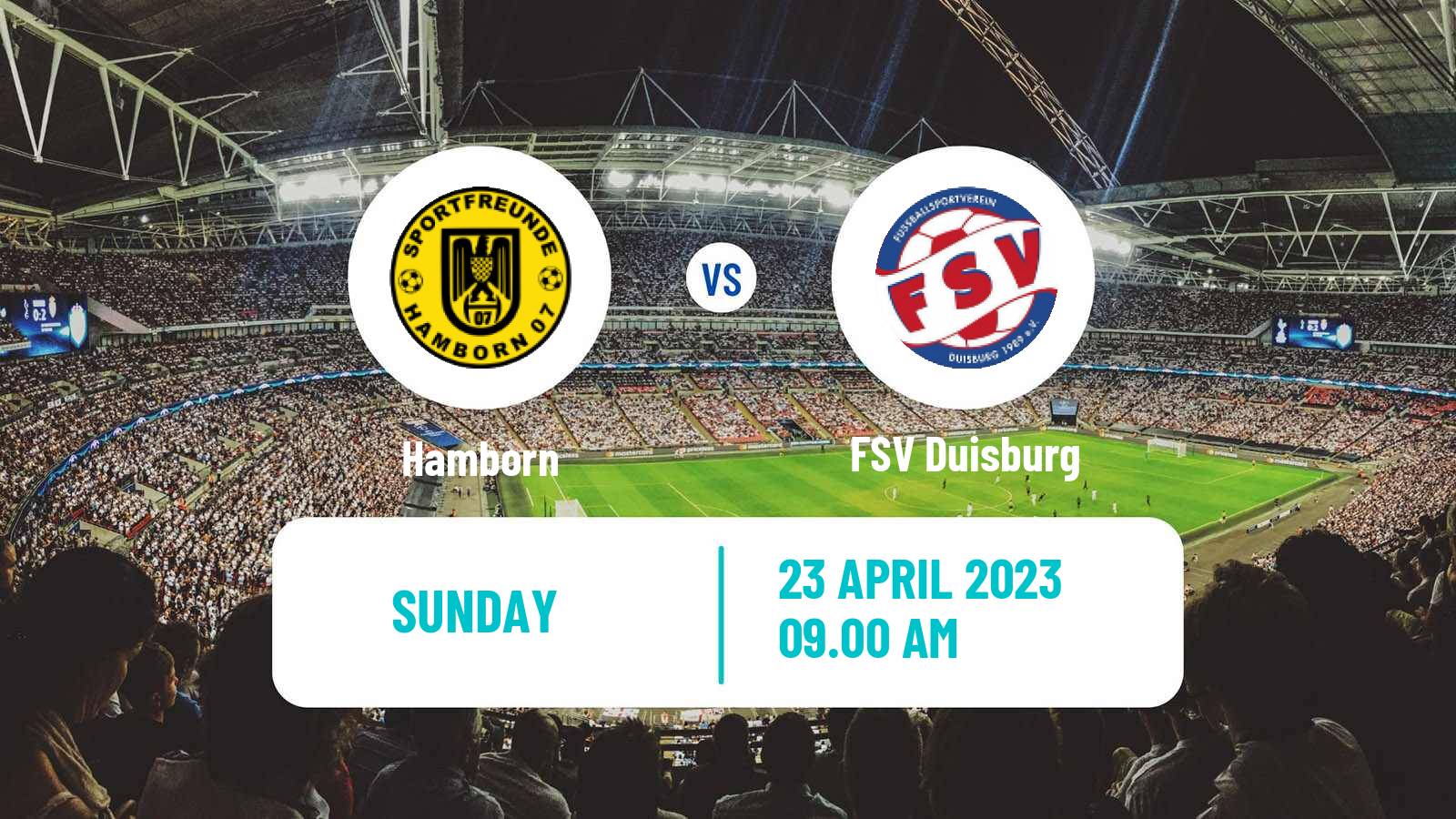 Soccer German Oberliga Niederrhein Hamborn - FSV Duisburg