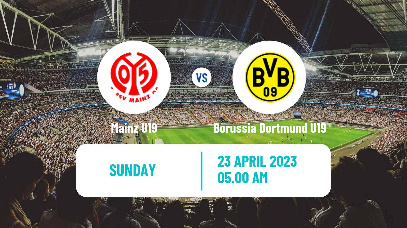 Soccer German Junioren Bundesliga North Mainz U19 - Borussia Dortmund U19