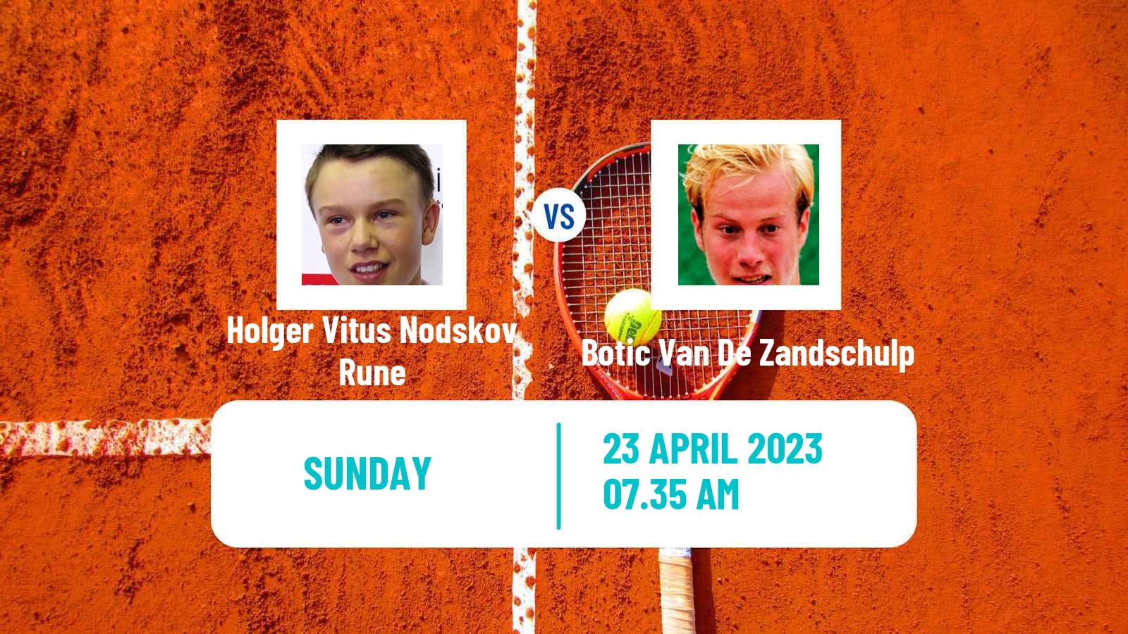 Tennis ATP Munich Holger Vitus Nodskov Rune - Botic Van De Zandschulp