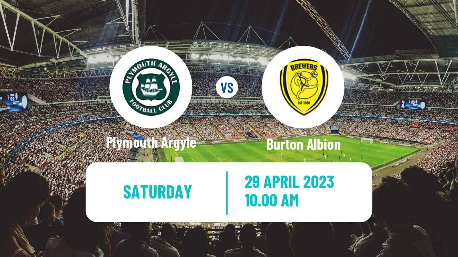 Soccer English League One Plymouth Argyle - Burton Albion