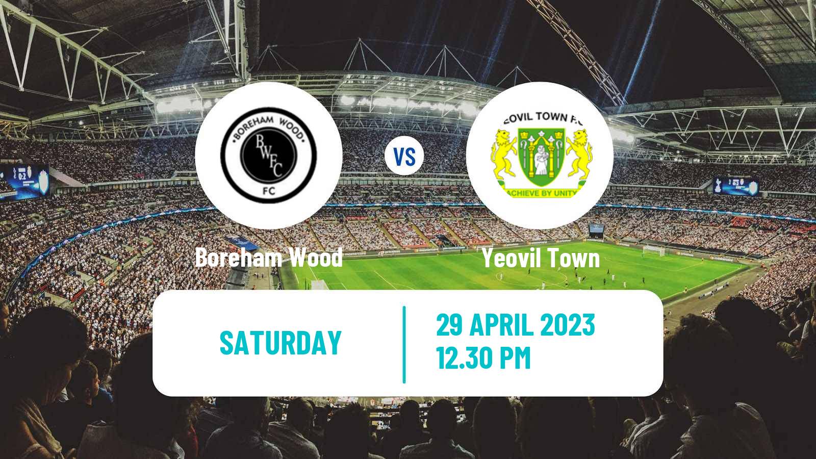 Soccer English National League Boreham Wood - Yeovil Town