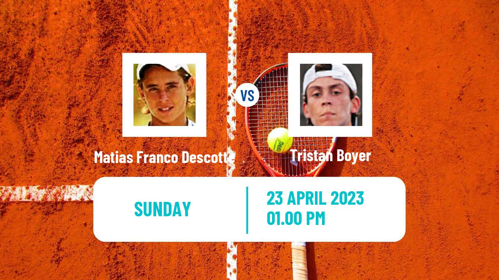 Tennis ATP Challenger Matias Franco Descotte - Tristan Boyer