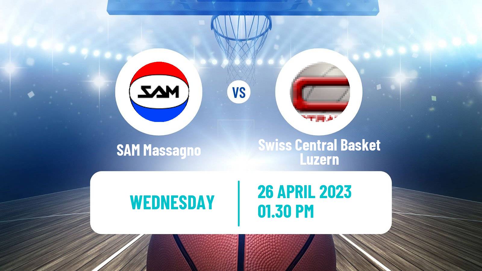 Basketball Swiss SB League Basketball SAM Massagno - Swiss Central Basket Luzern