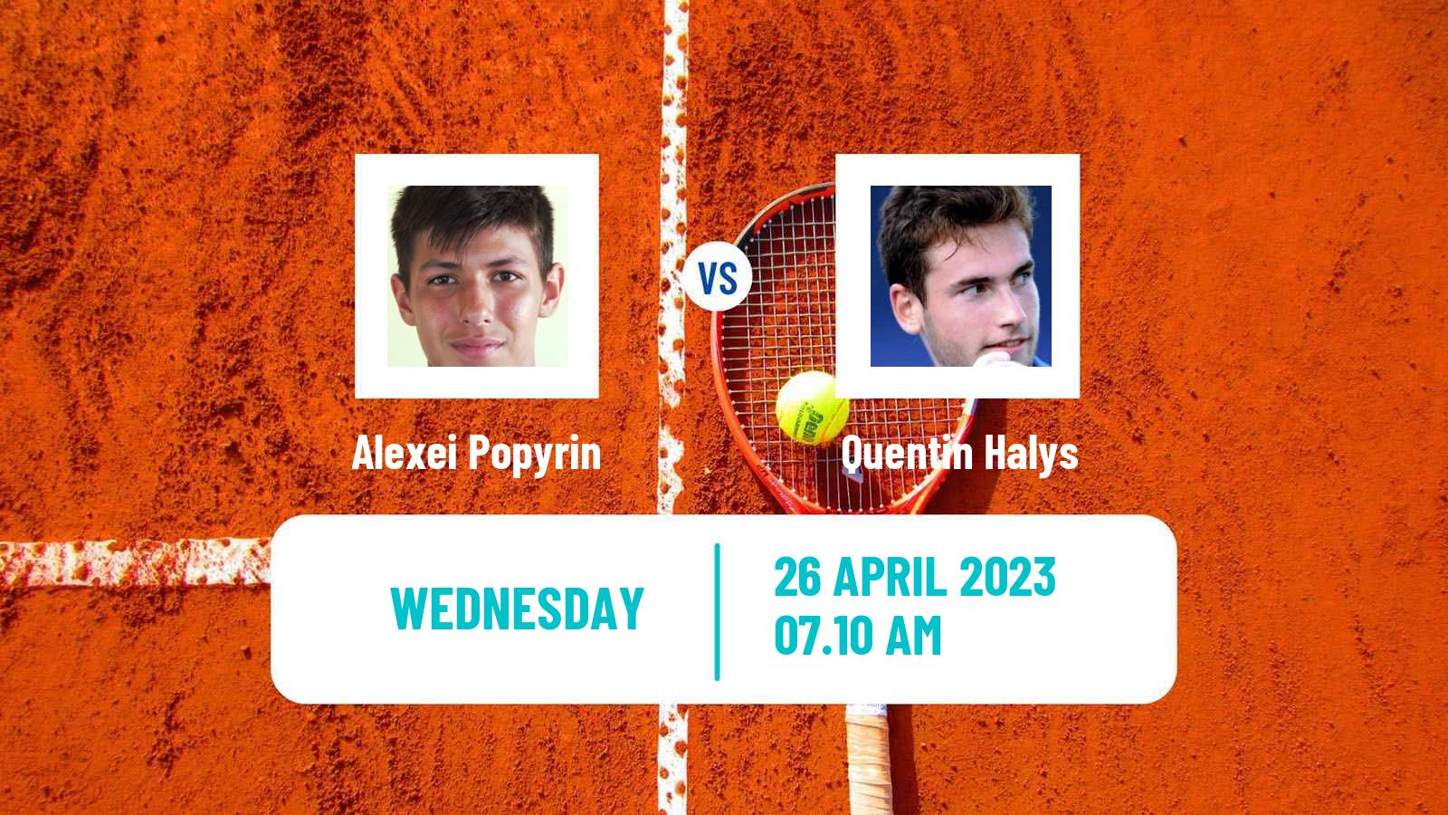 Tennis ATP Madrid Alexei Popyrin - Quentin Halys