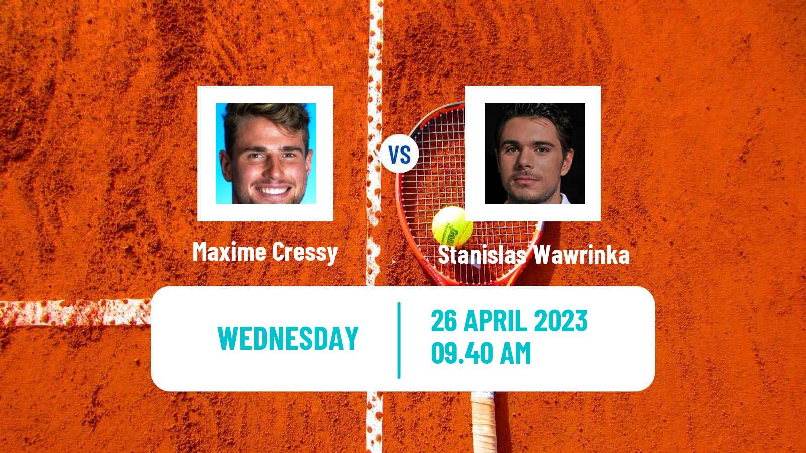 Tennis ATP Madrid Maxime Cressy - Stanislas Wawrinka