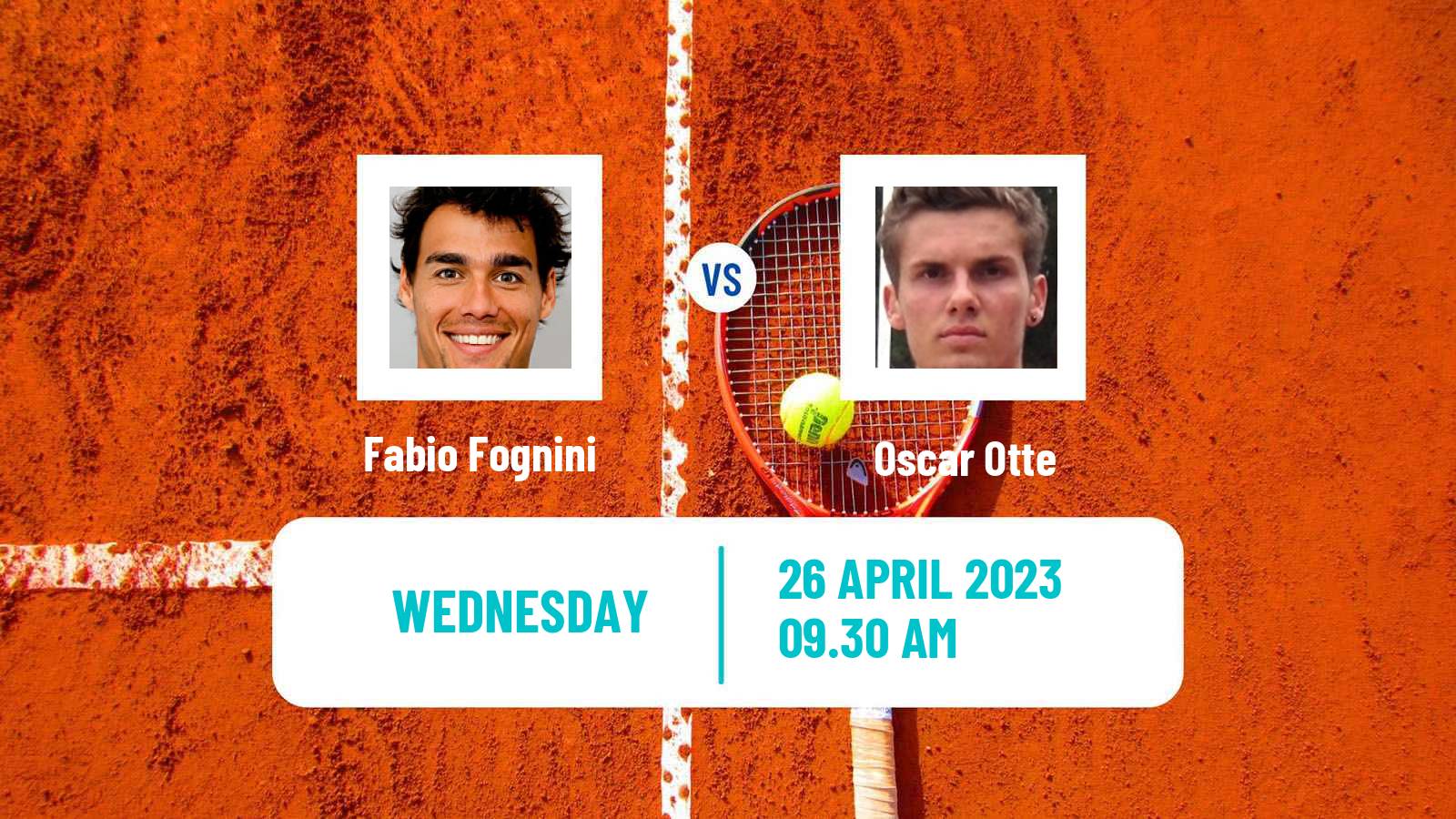 Tennis ATP Madrid Fabio Fognini - Oscar Otte