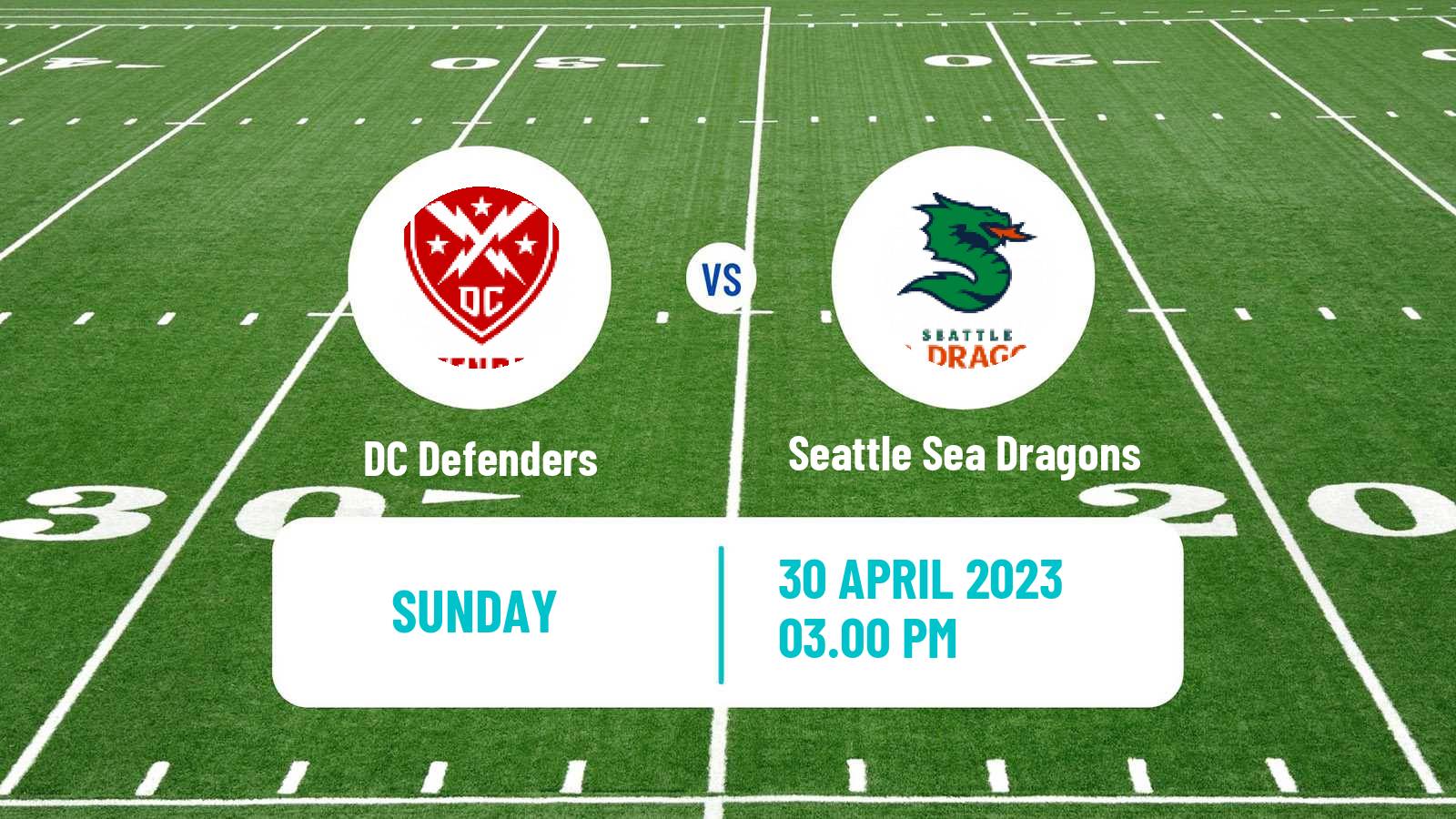 American football XFL DC Defenders - Seattle Sea Dragons